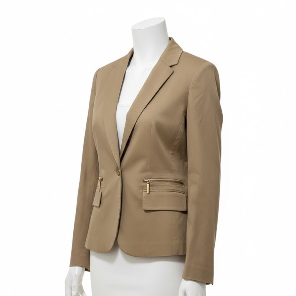 MICHAEL Michael Kors Beige Blazer with Gold Accents - Picture 2 of 6